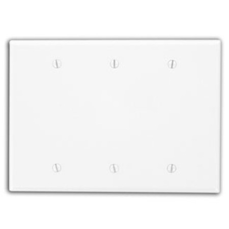 LEVITON Wallplates 3 Gang Midsize Blank Wlplt White 80533-W